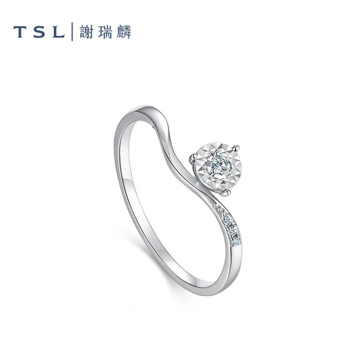 Xie Ruilin (TSL) TGOL Dynamic Ribbon Series Geometric K Gold Diamond Ring Offline Same Style 63353 No. 13 Ring