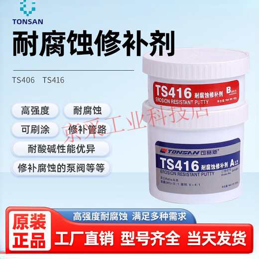 Kesaixin Industrial Metal Corrosion Resistant Repair Agent TS406/416 High Temperature Resistant, Acid and Alkali Resistant, Rust Resistant Anticorrosive Coating TS406 Corrosion Resistant Coating 500g/set