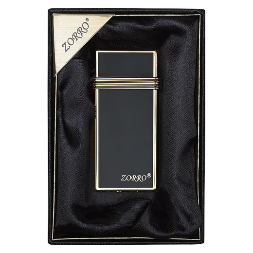 ZORRO佐罗充气打火机 金腰带锌合金 明火砂轮式创意防风Z723 金腰带黑冰 1个