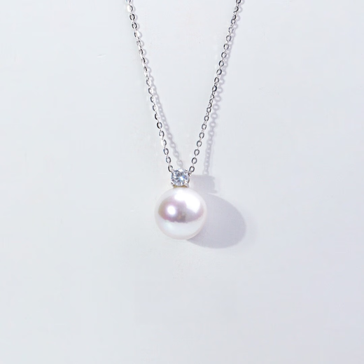 Shantou Lincun Freshwater Pearl Gabyli Pendant Classic Princess Diana Style with Silver Chain 10-11mm White 10-11mm45cm