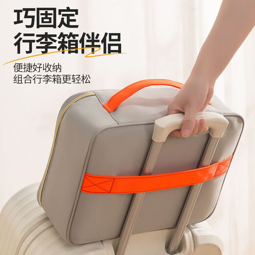 Gray Duck (None) New Certificate Storage Bag Family Passport Document Storage Box Large Capacity Contrast Color Portable Travel Card Case Storage Bag Gray Three-layer Lock [35x26x11cm]