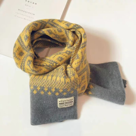 Quetong boys and girls scarf autumn and winter thick baby versatile Korean style trendy children's warm scarf children's boys colorful blue