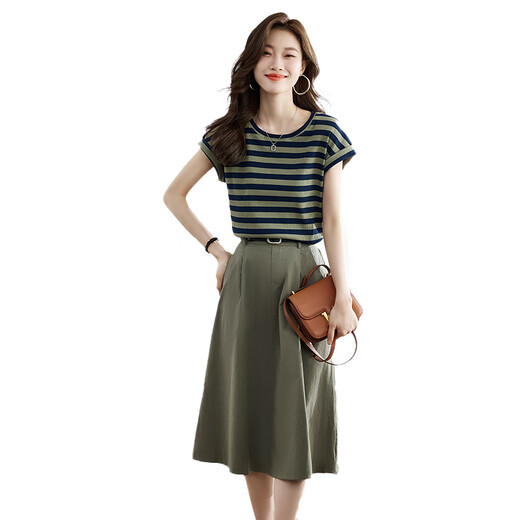 
FeiLiFan French dress women's new style 2025 summer high-end small temperament fashionable skirt suit for women summer beige 2XL (recommended 128-140Jin [Jin equals 0.5 kg])