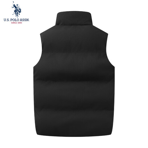 U.S. POLO ASSN. Down cotton vest men's autumn and winter outdoor windproof versatile waistcoat warm vest men's jacket black 2XL
