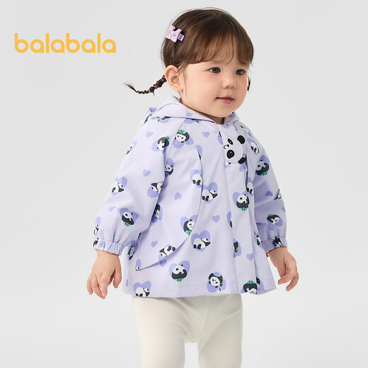 Balabala Baby Jutk Girls Top Top Feeue Fashion Casual Cute Mute Wine One Theme Press Three-Fear Madeny Purple Tone 00377 90 см