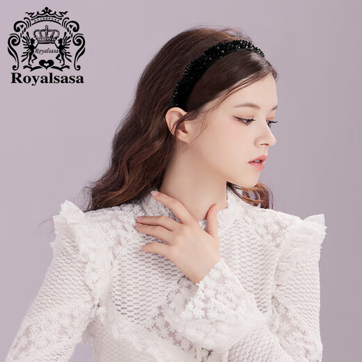 Royal sasa royal salsa heavy industry beaded sequin headband headband fashion versatile outdoor departure card French lady temperament headband