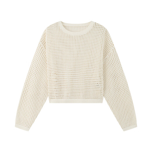The Sea Life OU Hai Yisheng Pull Femmes 24 automne Nouveau produit Lazy Hollow Design Texture tridimensionnel Sweater V12590 Ice Cream Couleur