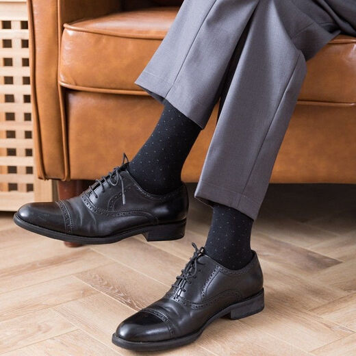 Modal socks men's black business mid-tube thin long tube British formal wear men's suit trousers leather shoes stockings high waist pictures 4 types of each one