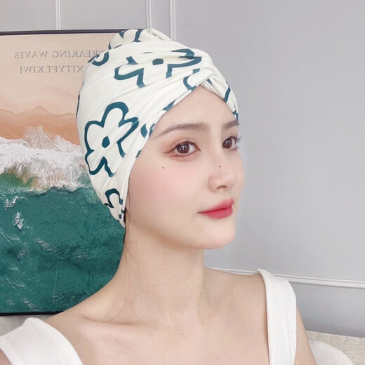 Kashiwa Chao long and short hair, fashionable and cute ear-protecting fabric swimming cap, good-looking, hot spring swimming cap for women with small face, 2001 black Mickey hat + nose clip and earplugs