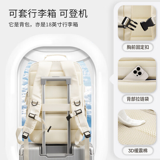 Landcase Travel -Rucksack für Männer für Frauen 2024 Neue Kapazitäts Reisebag Business Trip Computerbag 3891 M Weiß
