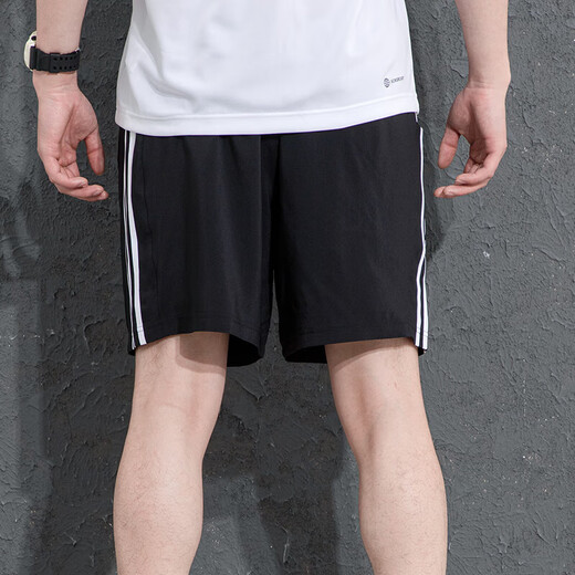 adidas阿迪达斯短裤男裤2025夏季运动裤跑步健身训练透气五分裤休闲裤子 IC1484/经典三条纹 L