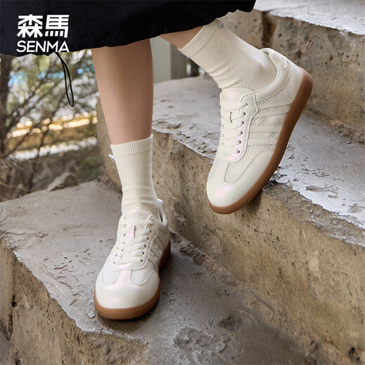 Senma (Senma) fashion, breathable and comfortable German training shoes soft sole versatile casual shoes for women 125200141 pearl white size 35