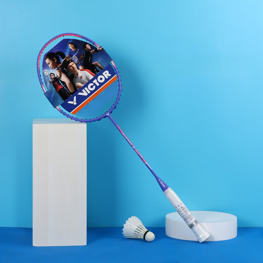 VICTOR Victory Raquette de badminton professionnelle JS12F Sakura Knife Ultra-léger Full Carbon Speed ​​​​Attaque Single Shot Vitesse de pointe 12 Deuxième génération Sakura Knife J Light Peony Purple 4U