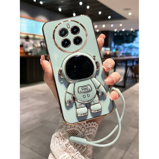 睿思派适用真我gt5pro手机壳realmeGT5por保护硅胶套RMX3888镜头全包防摔软壳外壳ins 【薄荷绿】宇航员支架+全屏膜+挂绳 realme 真我 GT5 Pro