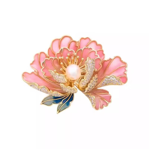 Peony flower brooch for women, high-end women's exquisite national trend Chinese style corsage, classical flower pin, clothing accessories gift, national flower peony pink brooch