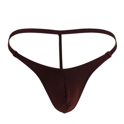 Sexy low-waisted men's thong sexy tight and markless T-trousers men's erotic breathable bag underwear men's black one size (62-90cm waist circumference) Low-waist tight and markless T-trousers men