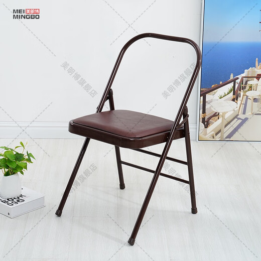 Zailu yoga chair Yoga Iyengar assistive Pilates chair PU surface special folding yoga stool brown yoga chair 1 point 2 thick parallel bars