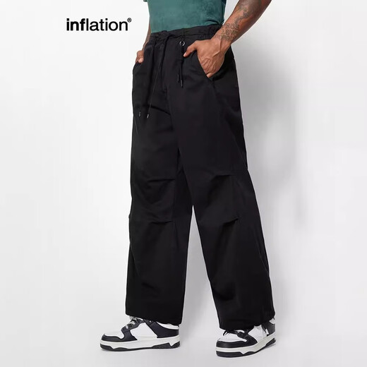 Zhidou doujiezhan fertige Kleidung Weitbein Fallschirmjägerhose Neue Modemarke Lose Waschwasser Hose große Taschenkordel Langhose 12532S24 Blumengrau L.