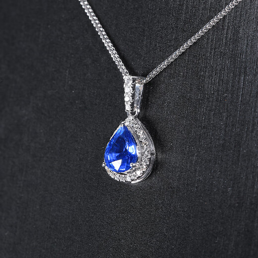 Haikai Necklace Women's Cornflower Blue Sapphire Necklace Luxury Jewelry Valentine's Day Birthday Gift Cornflower Blue Sapphire Necklace (1.1 carat/selected flawless)
