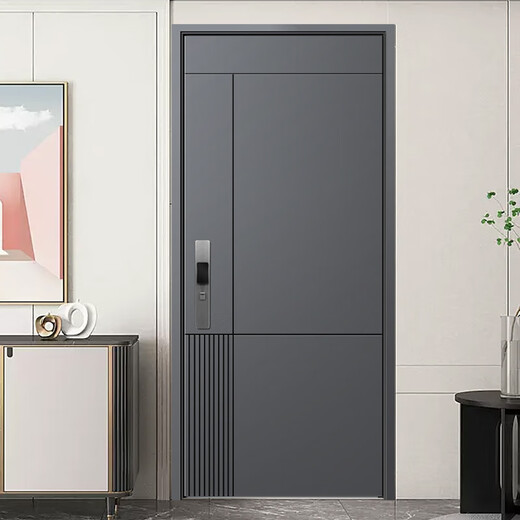 Yu'an Dun Anti-Diebstahltür Eingangstür Haushaltsklasse A Zink Legierungstür Smart Lock Safe Eingangstürschaum füllen vollautomatische 5D-Gesichtserkennung Fingerabdruck Lock einzelne Tür 2250*1050mm