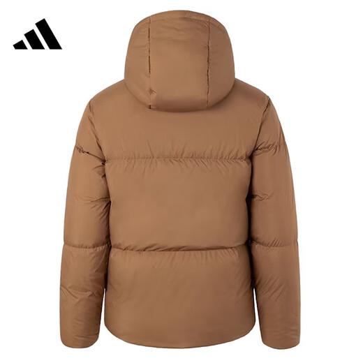 阿迪达斯（adidas）Adidas阿迪达斯男装2024冬季新款连帽保暖面包羽绒服JV6189 沙漠棕|JV6189 M