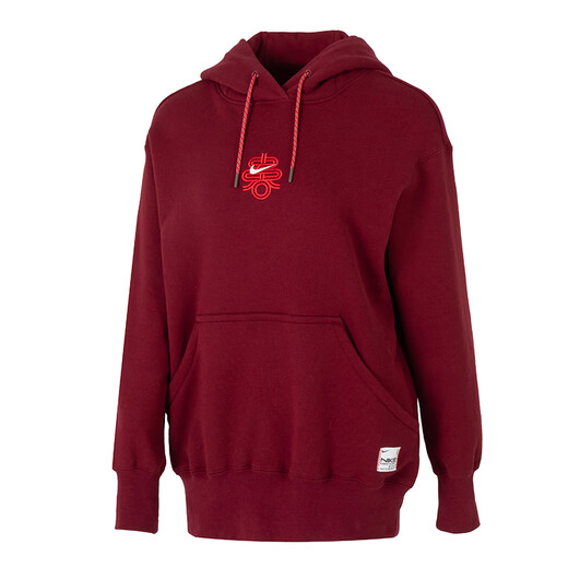 耐克（NIKE）女装上衣 2025春季新款运动服跑步休闲连帽针织衫宽松卫衣套头衫 HV8461-677/红色新年款 M (160/84A)