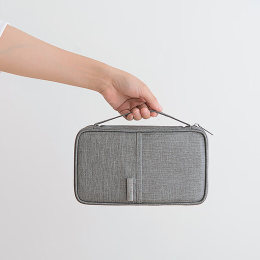 
Junkie ID storage bag Large capacity multi-functional bill clip passport protection case file household registration book jacket sorting bag box small - advanced gray