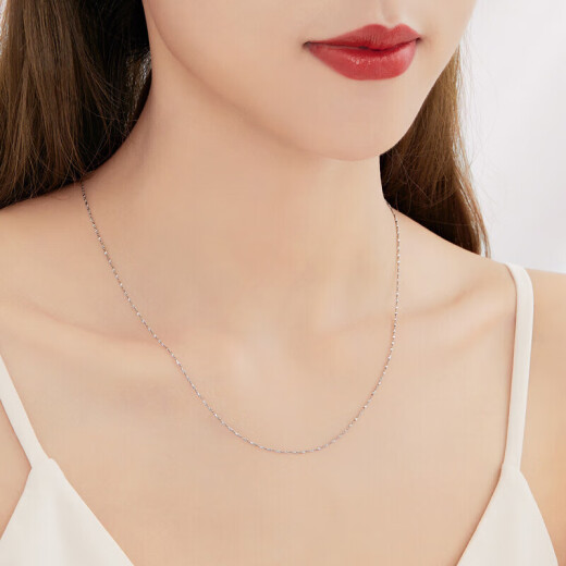 Lukfook Jewelry Pt950 Gypsophila platinum necklace women's plain chain price A03TBPN0005A45cm - about 2.35 grams