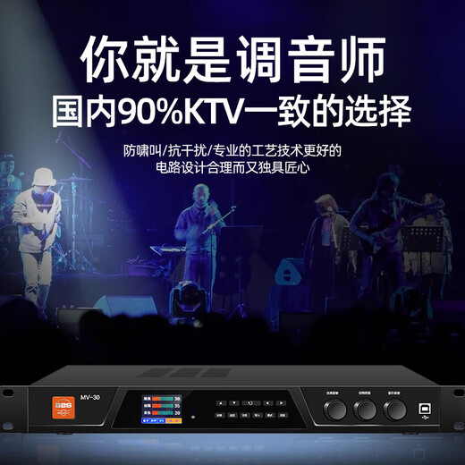 BBS digital DSP pre-amp effector KTV home karaoke bar stage performance anti-howling MV-30 effector