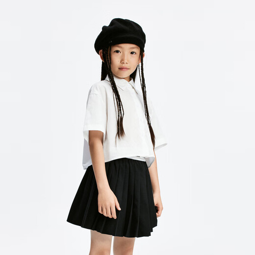 Little MO&Co. Children's clothing summer new style girls fruit print short-sleeved cotton shirt shirt white 130 130/64