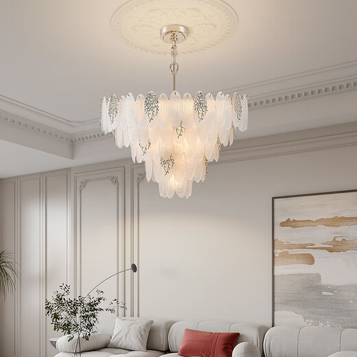 
Dina French living room chandeliers high-end luxury crystal lamp villa duplex building headlight bedroom dining light new 2025 P9887/50 full spectrum three-color light