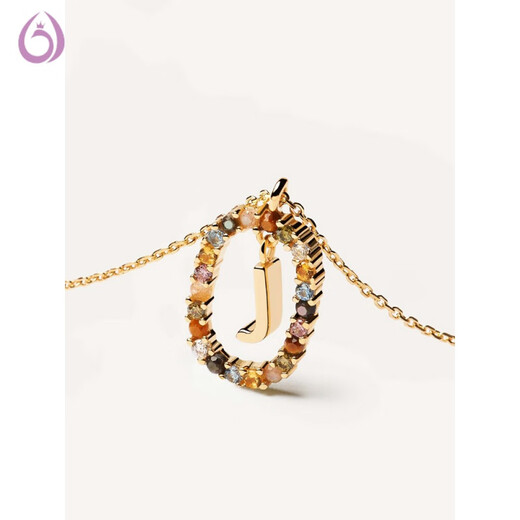 Feixiangge Spanish PDPAOLA letter necklace for women, light luxury niche color gem bag 18k gold clavicle chain for birthday LA01H