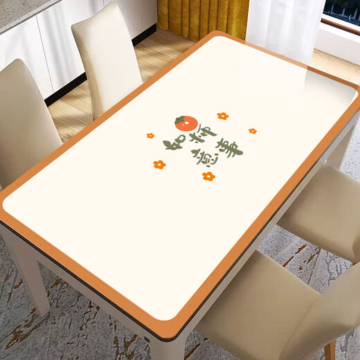 Bo Ling Lu light luxury high-end table mat tablecloth rectangular waterproof and oil-proof thickened anti-scalding heat insulation wipeable washable coffee table table mat blue flower 40*100cm