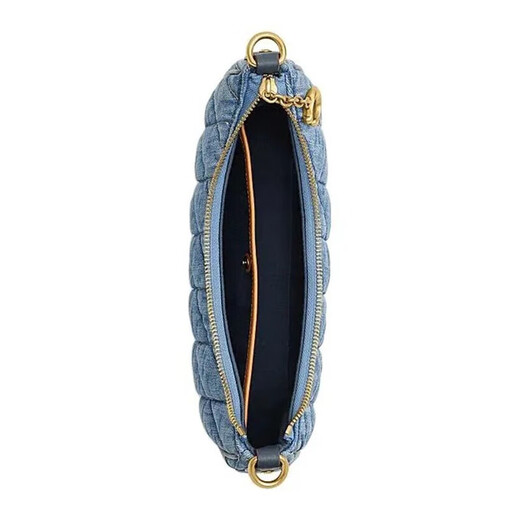 Die neue Crescent Bag Luna 27-Serie des Trainers, klassische Presbyopia Leder-Unterarmtasche, One-Shoulder-Handtasche, Freundin, Denim Blue CR679 B4in