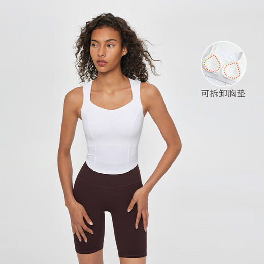 Particle Mania [Air] Sports Lingerie for Women with Chest Pad Long Yoga Fitness Vest 06707 Gray Blue Denim-Asymmetric Collar-695 L