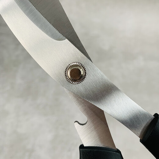 Pudding wood Korean barbecue scissors and clip set stainless steel steak scissors barbecue scissors food scissors household kitchen scissors black (scissors + clips) classic barbecue set