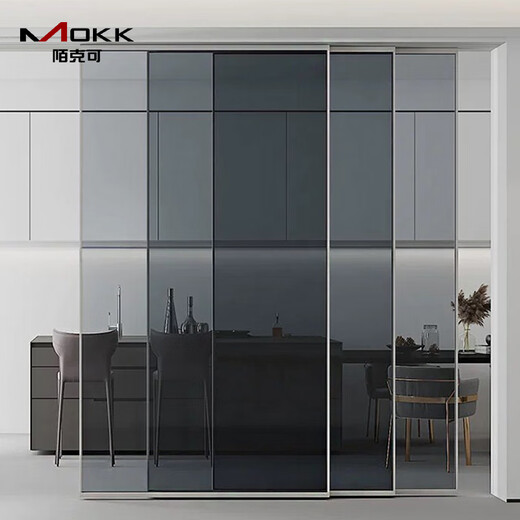 Mooke Perfect System Line Rail Three-Linkage Hanging Rail Sliding Glass Door Hidden Track Sliding Door Bedroom Door Kitchen Door Three-Linkage Hanging Rail (Plain Glass)/