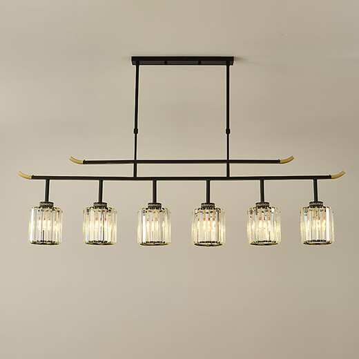
Recalling the past Crystal New Chinese Restaurant Chandelier Chinese Style Rectangular Lamp Modern Simple Home 56-Head Chinese Restaurant Chandelier 7029-3 Heads/Black + Round Lamp Shade