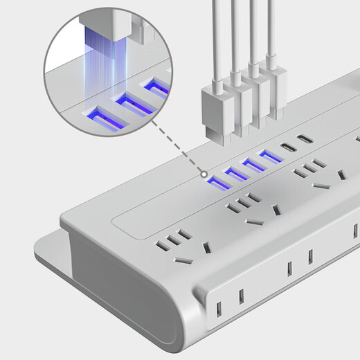 Sushi Helm Wandkletter-Handyhalter 4USB+2Typ-C-Multifunktionssteckdose/Steckerplatine/Buchsenreihe/Steckerplatine/Verbindungsplatine/Schleppleitungsplatine 8-Bit-Hauptsteuerschalter 1,6 Meter
