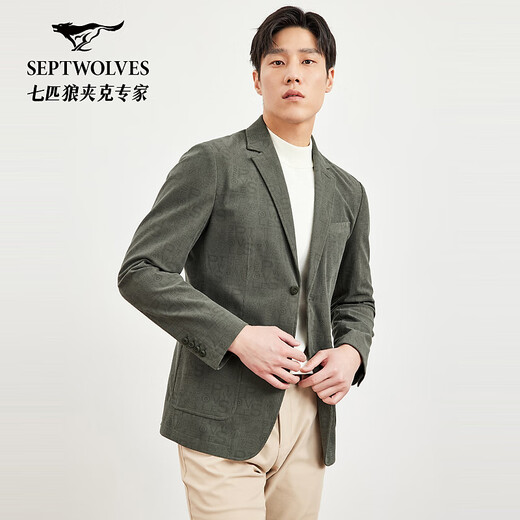 Septwolves suit men's jacket commuting versatile corduroy suit men's suit warm, soft and comfortable clothes tops men's 203 (military green) XL 175/92A