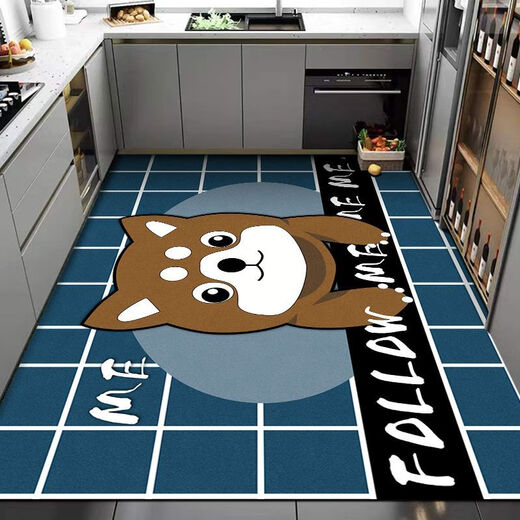 Xuxian floor mats, kitchen floor mats, stain-resistant mats, household non-slip carpets, water-absorbent and oil-proof, large-area custom-made foot mats, gray style, 120*200cm, versatile