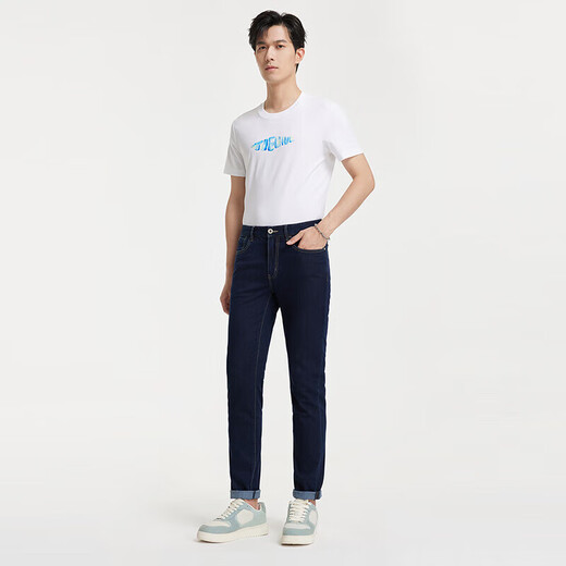 Jiumuwang men's pants jeans men's spring and summer [air-conditioned jeans] soft skin-friendly simple comfortable and breathable pants men