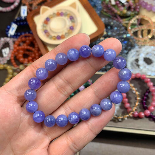 Shiyi Dikai Natural Tanzanite Bracelet Ice Moisturizing Body Fantasy Blue Purple Tanzanite Bracelet Crystal Jewelry Gift Versatile Beads 1st Class Tanzanite 7mm