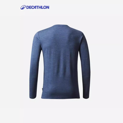 迪卡侬户外山地运动美利奴羊毛透气吸湿保暖舒适男士长袖T恤-2478032