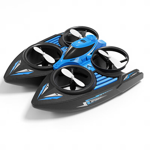 7 мм мастерская беспилотника с дистанционным управлением самолетами Helicopter Boy Toys Water, земля и воздуха с тремя в одном пульте дистанционного управления начальной школой начальной школы, лодка с дистанционным управлением, большие + жизнеспособность Blue [Water-Land-Air] Три режима One Battery Baitg