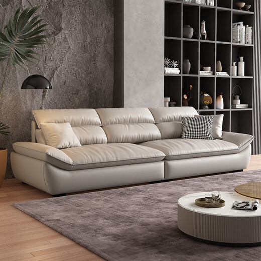 Jian Xin genuine leather sailing sofa minimalist lazy sofa living room direct high backrest leather sofa A828