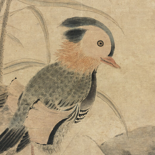 元代张中枯荷鸳鸯图古代花鸟画卷轴文人复仿古画挂画 元倪瓒秋树筠石图12602 40X84厘米（喷绘画心尺寸） 装裱