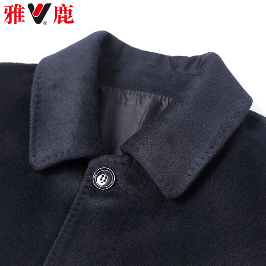 Yalu Sheep Wool Woolen Coat Men's Mid-Length Autumn and Winter Jacket Casual Warm Dad Windbreaker Jacket