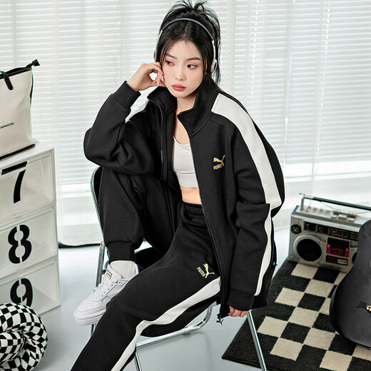 PUMA (PUMA) Jacke für Männer und Frauen, neuer Herbst Klassiker T7 Spleiß Top atmungsablöser Casual Clothes Running Sportswear Strick Jacke 625831-01 XL