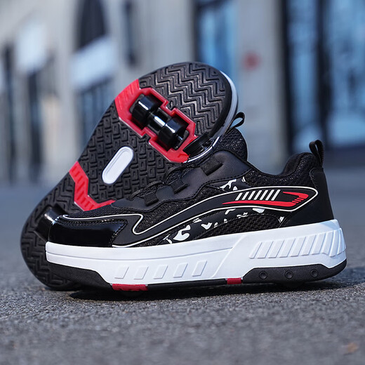 Sembosk Rambling Shoes de Sembosk Niñas 25 zapatos nuevos para niños nuevos zapatos Polea de la polea Internet Botón giratorio Patinaje de hielo zapatos deportivos infantiles 898 Ravas de cuatro ruedas Rosa Tamaño 35